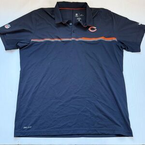 Men's Nike Chicago Bears Navy and Orange Polo Shirt XL